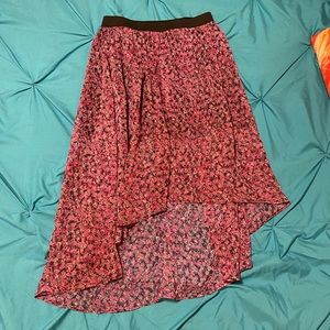 High-lo floral skirt